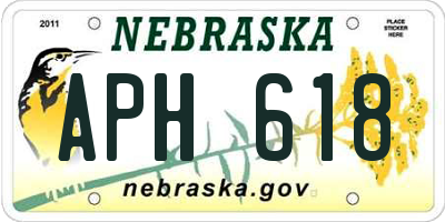 NE license plate APH618