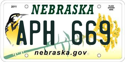 NE license plate APH669