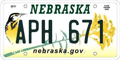NE license plate APH671