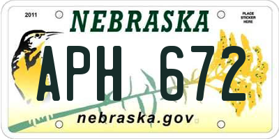 NE license plate APH672