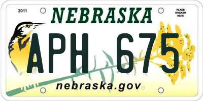 NE license plate APH675