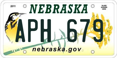 NE license plate APH679