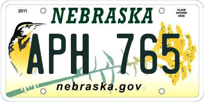 NE license plate APH765