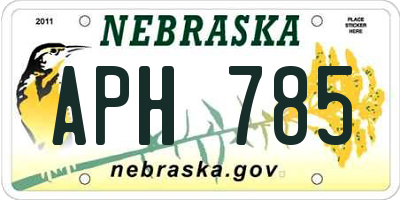 NE license plate APH785