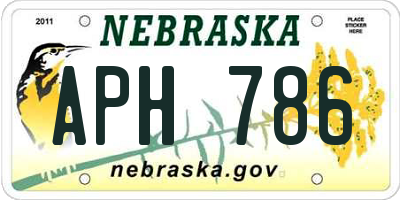 NE license plate APH786