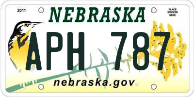 NE license plate APH787