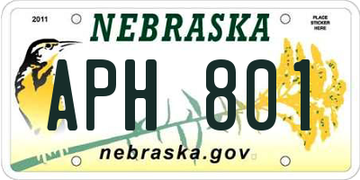 NE license plate APH801