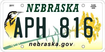 NE license plate APH816