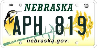 NE license plate APH819