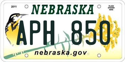 NE license plate APH850