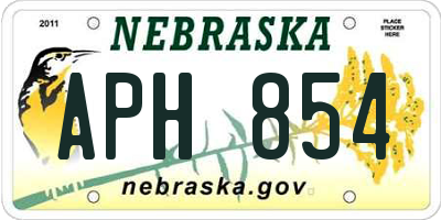NE license plate APH854