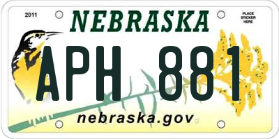NE license plate APH881