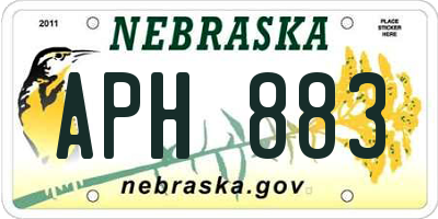 NE license plate APH883