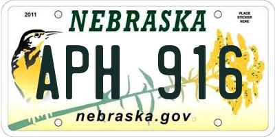 NE license plate APH916