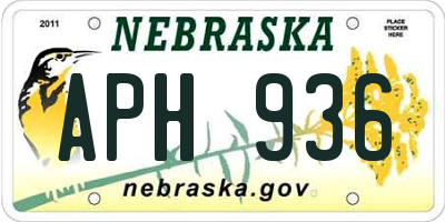 NE license plate APH936
