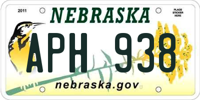 NE license plate APH938