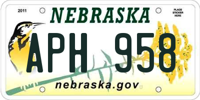 NE license plate APH958