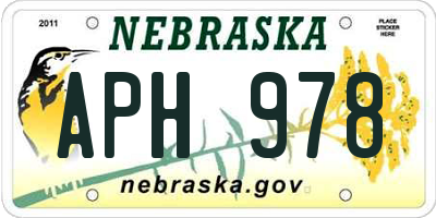 NE license plate APH978