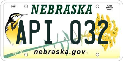 NE license plate API032