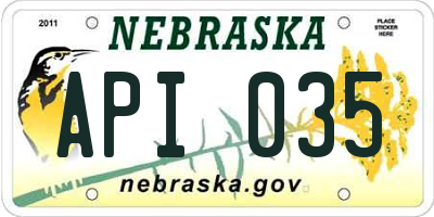 NE license plate API035