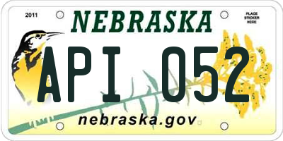 NE license plate API052