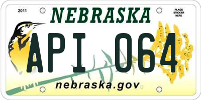 NE license plate API064