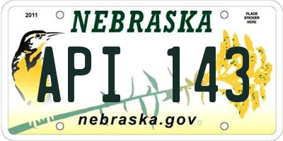 NE license plate API143