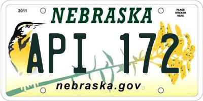 NE license plate API172