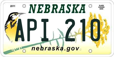 NE license plate API210