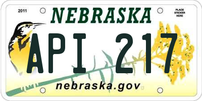 NE license plate API217