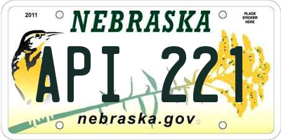 NE license plate API221