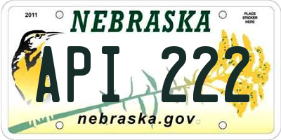 NE license plate API222