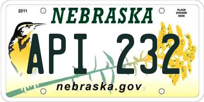 NE license plate API232