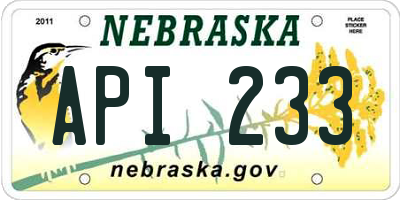 NE license plate API233