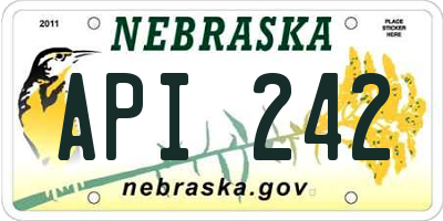NE license plate API242