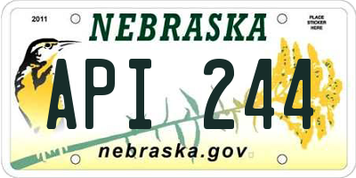 NE license plate API244