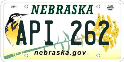 NE license plate API262