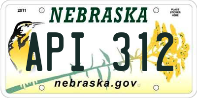 NE license plate API312