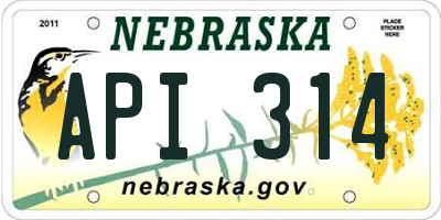 NE license plate API314