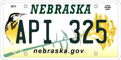 NE license plate API325