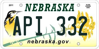 NE license plate API332