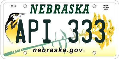 NE license plate API333