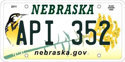 NE license plate API352