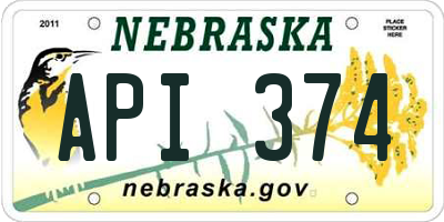 NE license plate API374