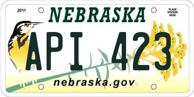 NE license plate API423