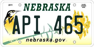 NE license plate API465
