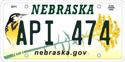 NE license plate API474