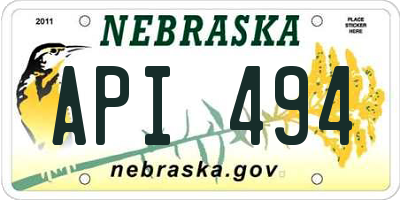 NE license plate API494
