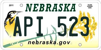 NE license plate API523