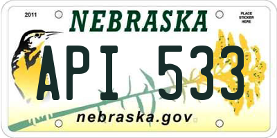 NE license plate API533